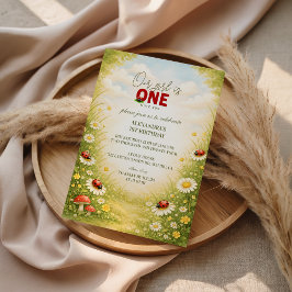 Whimsical Garden Lady Bug 1st Birthday Einladung