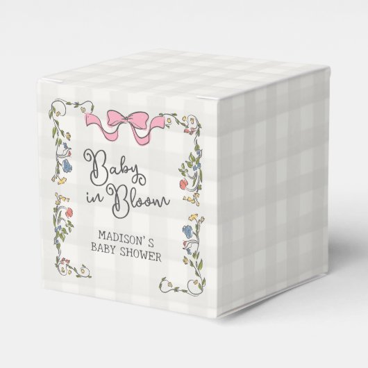 Whimsical Garden Party Doodle Floral Baby Dusche Geschenkschachtel (Vorderseite)