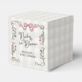 Whimsical Garden Party Doodle Floral Baby Dusche Geschenkschachtel (Rückseite)