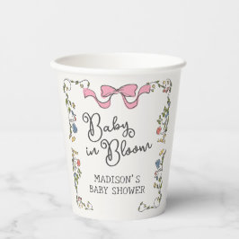 Whimsical Garden Party Doodle Floral Baby Dusche Pappbecher