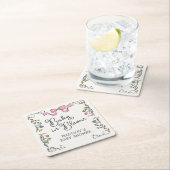 Whimsical Garden Party Doodle Floral Baby Dusche Rechteckiger Pappuntersetzer (Vor Ort)