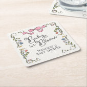 Whimsical Garden Party Doodle Floral Baby Dusche Rechteckiger Pappuntersetzer (angewinkelt)