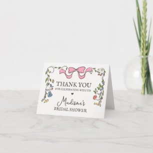 Whimsical Garden Party Doodle Floral Vielen Dank Dankeskarte