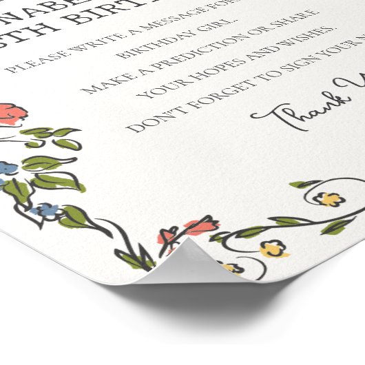 Whimsical Garden Party Flora Birthday Time Kapsel Poster (Ecke)