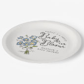 Whimsical Garden Party Floral Baby Dusche Pappteller (Schrägansicht)