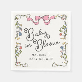 Whimsical Garden Party Floral Doodle Kinderdusche Serviette