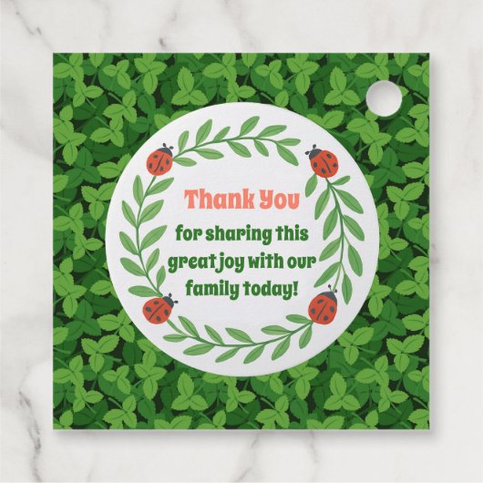 Whimsical Garden Party Vielen Dank Tag Geschenkanhänger (Rückseite)