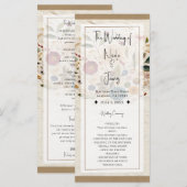 Whimsical Garden Pressed Blume Bohemisch Hochzeit Programm (Vorne/Hinten)