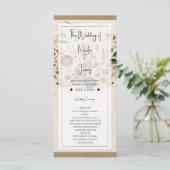 Whimsical Garden Pressed Blume Bohemisch Hochzeit Programm (Stehend Vorderseite)