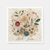 Whimsical Garden Pressed Blume Bohemisch Hochzeit Serviette (Vorderseite)