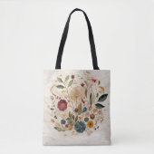 Whimsical Garden Pressed Blume Bohemisch Tasche (Vorderseite)