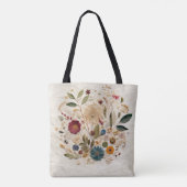 Whimsical Garden Pressed Blume Bohemisch Tasche (Rückseite)