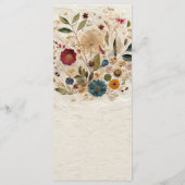 Whimsical Garden Pressed Blume Bohemische Menü Menükarte (Rückseite)