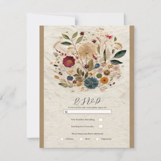 Whimsical Garden Pressed Blume Bohemische UAWG Einladung (Vorderseite)