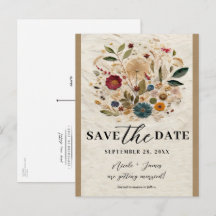 Whimsical Garden Pressed Blume Save the Date