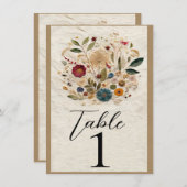 Whimsical Garden Pressed Blume Tischnummer (Vorne/Hinten)