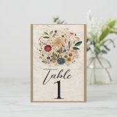 Whimsical Garden Pressed Blume Tischnummer (Stehend Vorderseite)