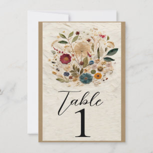 Whimsical Garden Pressed Blume Tischnummer