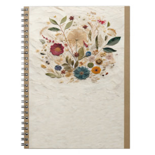 Whimsical Garden Pressed Flowers Bohemian becomes Notizblock