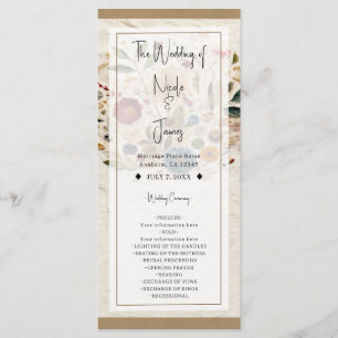 Whimsical Garden Pressed Flowers Boho-Hochzeit Programm