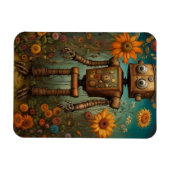 Whimsical Garden Robot | Digitale Kunst Magnet (Horizontal)
