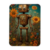 Whimsical Garden Robot | Digitale Kunst Magnet (Vertikal)
