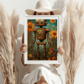 Whimsical Garden Robot | Digitale Kunst Poster