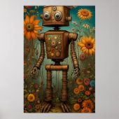 Whimsical Garden Robot | Digitale Kunst Poster (Vorne)