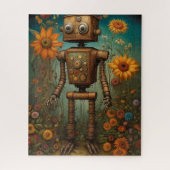 Whimsical Garden Robot | Digitale Kunst Puzzle (Vertikal)