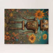 Whimsical Garden Robot | Digitale Kunst Puzzle (Horizontal)