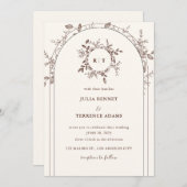 Whimsical Garden Romantik: Einladung zur Hochzeit (Vorne/Hinten)