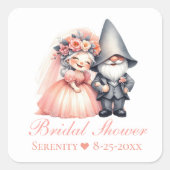 Whimsical Garden Romantische Messe Hochzeit Quadratischer Aufkleber (Vorderseite)