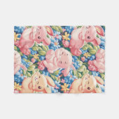 Whimsical Garden spielerisch Kaninchen Blanket Des Fleecedecke (Vorderseite (Horizontal))