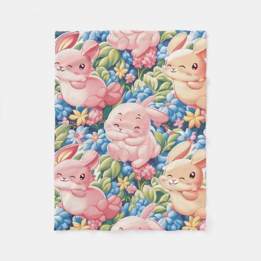 Whimsical Garden spielerisch Kaninchen Blanket Des Fleecedecke (Vorderseite)