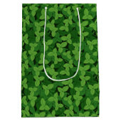 Whimsical Garden Strawberry Leaves Gift Paper Bag Mittlere Geschenktüte (Rückseite)