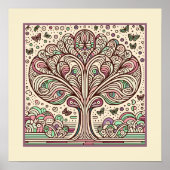 Whimsical Garden Tree: Art Nouveau Symphony Poster (Vorne)