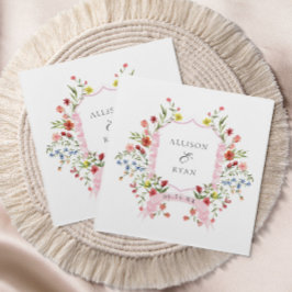 Whimsical Garden Wedding Wappen Monogram Serviette
