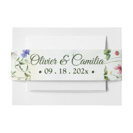 Whimsical Garden Wild Blume Summer Wedding Einladungsbanderole