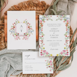 Whimsical Garden Wildblume Classic Wedding Einladung