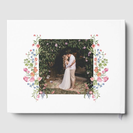 Whimsical Garden Wildblume Wedding Gästebuch (Rückseite)