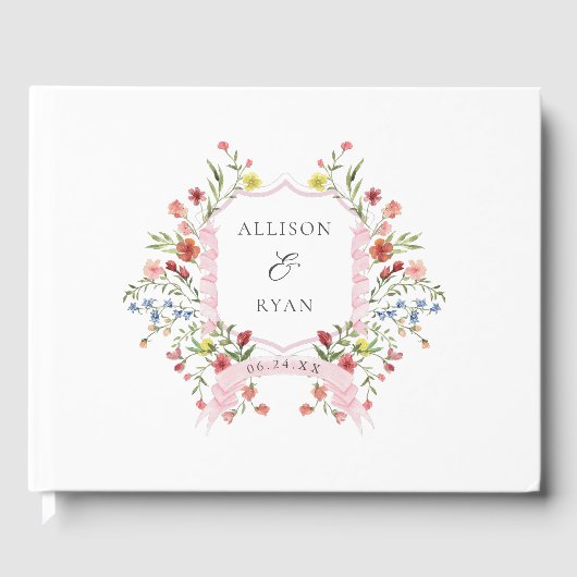 Whimsical Garden Wildblume Wedding Gästebuch (Vorderseite)