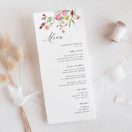 Whimsical Garden Wildblume Wedding Menus Menükarte