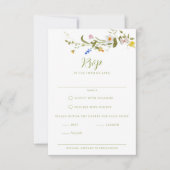Whimsical Garden Wildblume Wedding RSVP Karte (Vorderseite)