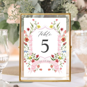 Whimsical Garden Wildblume Wedding Tischnummer