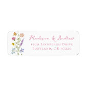 Whimsical Garden Wildflower Hochzeit Rücksendeadre (Vorne)