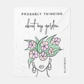 Whimsical Gardener Boho Floral Personalisiert Fleecedecke (Vorderseite)