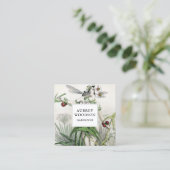 Whimsical Gardener Garden Fairy Quadratische Visitenkarte (Stehend Vorderseite)