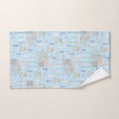 Whimsical Gardener Muster auf Blue Badhandtuch Set (Handtuch)