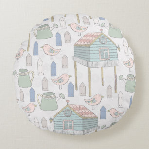 Whimsical Gardener Rundes Kissen