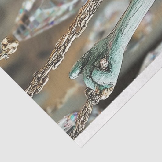 Whimsical Gargoyle Fairy Pink Green Decoupage Seidenpapier (Ausschnitt)